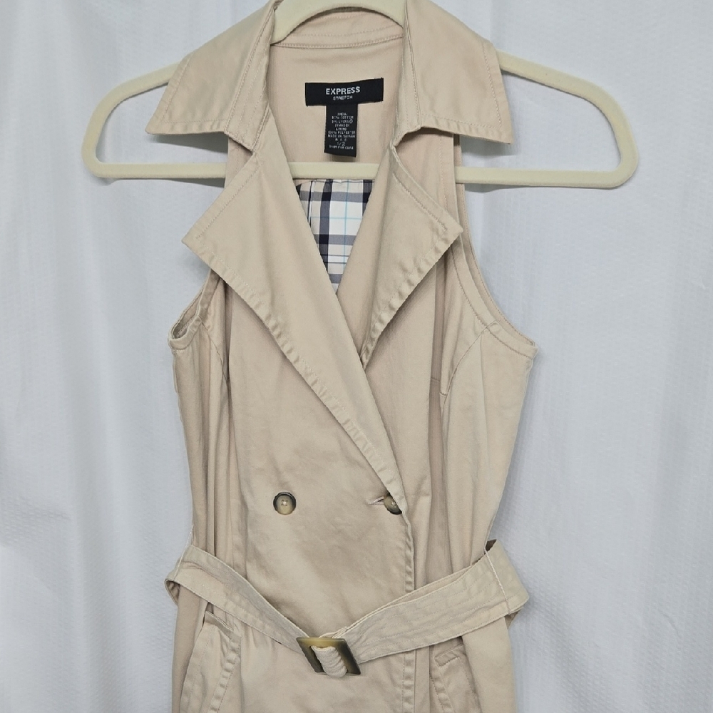 WEEKEND SALE! NWOT! Express Tan Sleeveless Trench Coat Dress NWOT